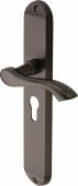 MM7248-MB Heritage Brass Door Handle For Euro Profile Plate Algarve Long Design Matt Bronze Finish