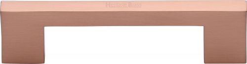 Click Here To Enlarge This Photo Of C0337 96-SRG Heritage Brass Cabinet Pull Metro Design 96mm ctc Satin Rose Gold Finish