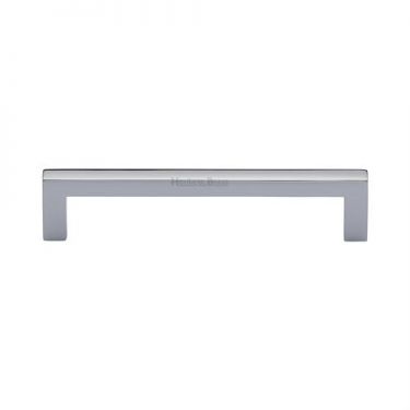 Click Here To Enlarge This Photo Of C0339 128-PC Heritage Brass Cabinet Pull City Design 128mm ctc Polished Chrome Finish