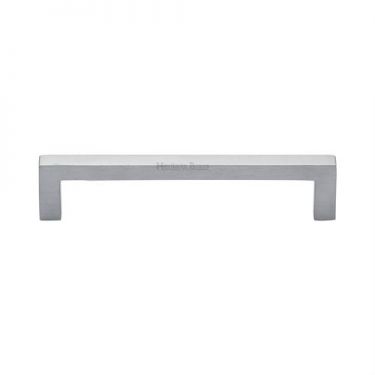 Click Here To Enlarge This Photo Of C0339 128-SC Heritage Brass Cabinet Pull City Design 128mm ctc Satin Chrome Finish