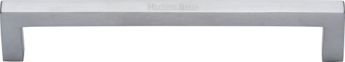 Click Here To Enlarge This Photo Of C0339 160-SC Heritage Brass Cabinet Pull City Design 160mm ctc Satin Chrome Finish