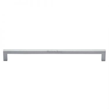 Click Here To Enlarge This Photo Of C0339 256-SC Heritage Brass Cabinet Pull City Design 256mm ctc Satin Chrome Finish
