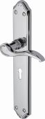 MM824-PC Heritage Brass Door Handle Lever Lock Verona Design Polished Chrome Finish