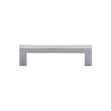 Click Here To Enlarge This Photo Of C0339 96-SC Heritage Brass Cabinet Pull City Design 96mm ctc Satin Chrome Finish