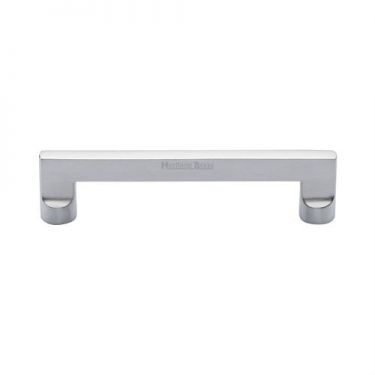 Click Here To Enlarge This Photo Of C0345 128-SC Heritage Brass Cabinet Pull Apollo Design 128mm ctc Satin Chrome Finish