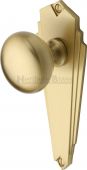 BR1810-SB Heritage Brass Mortice Knob on Latch Plate Broadway Design Satin Brass Finish
