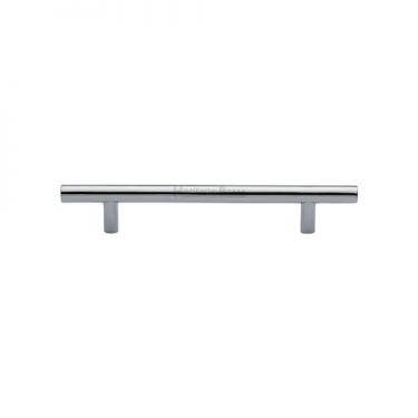 Click Here To Enlarge This Photo Of C0361 128-PC Heritage Brass Cabinet Pull Bar Design 128mm ctc Polished Chrome Finish
