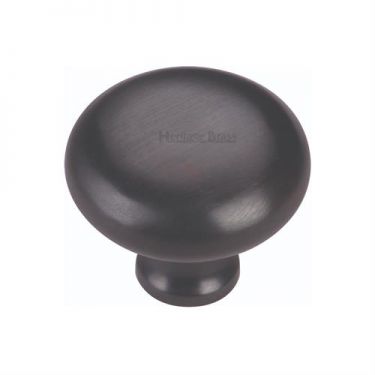 Click Here To Enlarge This Photo Of C113 38-BKMT Heritage Brass Cabinet Knob Victorian Round Design 38mm Matt Black Finish