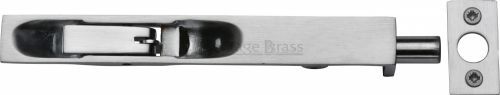 Click Here To Enlarge This Photo Of C1680 10-SC Heritage Brass Lever Action Flush Bolt 10" x .¾" Satin Chrome Finish