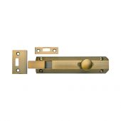 C1694 6-AT Heritage Brass Door Bolt Necked Flat 6" Antique Brass Finish