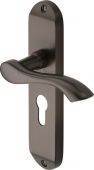 MM925-MB Heritage Brass Door Handle For Euro Profile Plate Algarve Design Matt Bronze Finish
