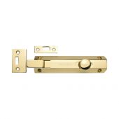 C1694 6-PB Heritage Brass Door Bolt Necked Flat 6" Polished Brass Finish