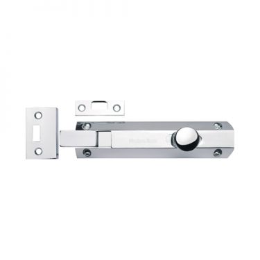 Click Here To Enlarge This Photo Of C1694 6-PC Heritage Brass Door Bolt Necked Flat 6" Polished Chrome Finish