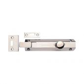C1694 6-PNF Heritage Brass Door Bolt Necked Flat 6" Polished Nickel Finish