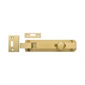 C1694 6-SB Heritage Brass Door Bolt Necked Flat 6" Satin Brass Finish