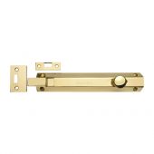 C1694 8-PB Heritage Brass Door Bolt Necked Flat 8" Polished Brass Finish