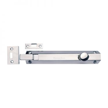 Click Here To Enlarge This Photo Of C1694 8-PC Heritage Brass Door Bolt Necked Flat 8" Polished Chrome Finish