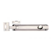 C1694 8-PNF Heritage Brass Door Bolt Necked Flat 8" Polished Nickel Finish