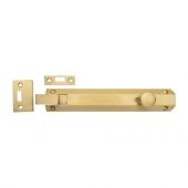 C1694 8-SB Heritage Brass Door Bolt Necked Flat 8" Satin Brass Finish