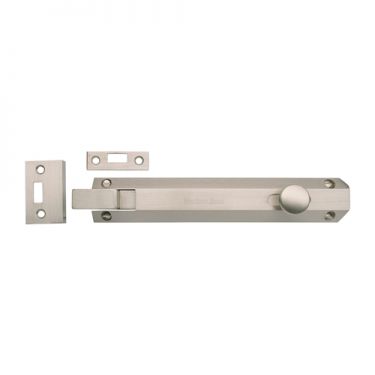 Click Here To Enlarge This Photo Of C1694 8-SN Heritage Brass Door Bolt Necked Flat 8" Satin Nickel Finish