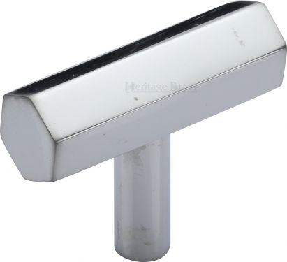 Click Here To Enlarge This Photo Of C2235-PC Heritage Brass Cabinet Knob Hexagon Bar Design 41mm Polished Chrome Finish