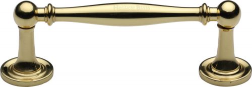 Click Here To Enlarge This Photo Of C2533 96-PB Heritage Brass Cabinet Pull Colonial Design 96mm ctc Polished Brass Finish