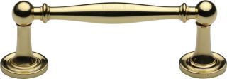 C2533 96-PB Heritage Brass Cabinet Pull Colonial Design 96mm ctc Polished Brass Finish