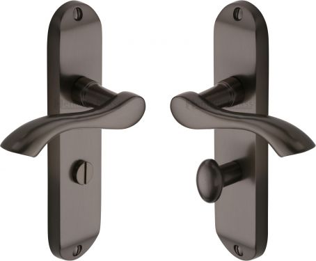 Click Here To Enlarge This Photo Of MM928-MB Heritage Brass Door Handle For Bathroom Algarve Design Matt Bronze Finish