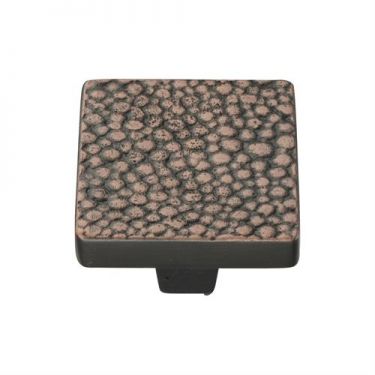 Click Here To Enlarge This Photo Of C3653 32-AC Heritage Brass Cabinet Knob Square Stingray Design 32mm Aged Copper Finish