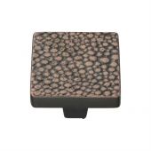 C3653 32-AC Heritage Brass Cabinet Knob Square Stingray Design 32mm Aged Copper Finish