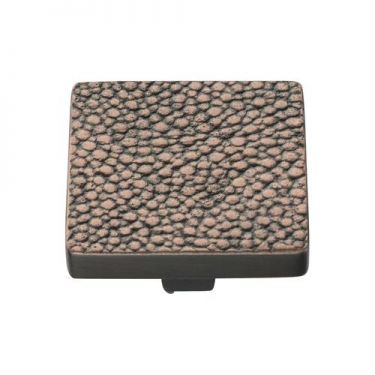 Click Here To Enlarge This Photo Of C3653 38-AC Heritage Brass Cabinet Knob Square Stingray Design 38mm Aged Copper Finish