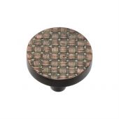 C3675 32-AC Heritage Brass Cabinet Knob Round Weave Design 32mm Aged Copper Finish