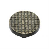 C3675 38-AB Heritage Brass Cabinet Knob Round Weave Design 38mm Aged Brass Finish