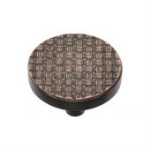 C3675 38-AC Heritage Brass Cabinet Knob Round Weave Design 38mm Aged Copper Finish
