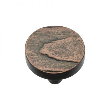 Click Here To Enlarge This Photo Of C3697 32-AC Heritage Brass Cabinet Knob Round Pine Design 32mm Aged Copper Finish