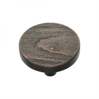 Click Here To Enlarge This Photo Of C3697 38-AC Heritage Brass Cabinet Knob Round Pine Design 38mm Aged Copper Finish