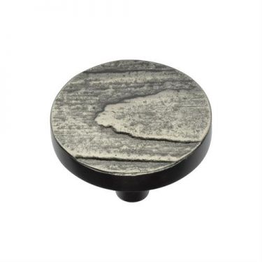 Click Here To Enlarge This Photo Of C3697 38-AN Heritage Brass Cabinet Knob Round Pine Design 38mm Aged Nickel Finish