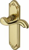 MM992-PB Heritage Brass Door Handle Lever Latch Lisboa Design Polished Brass Finish