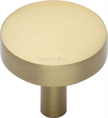 Click Here To Enlarge This Photo Of C3875 32-SB Heritage Brass Cabinet Knob Tayo Design 32mm Satin Brass Finish