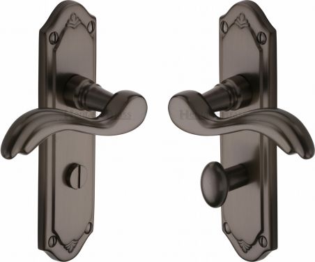 Click Here To Enlarge This Photo Of MM993-MB Heritage Brass Door Handle For Bathroom Lisboa Design Matt Bronze Finish