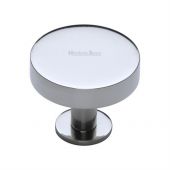 C3885 38-PC Heritage Brass Cabinet Knob Disc Design with Base 38mm Polished Chrome Finish