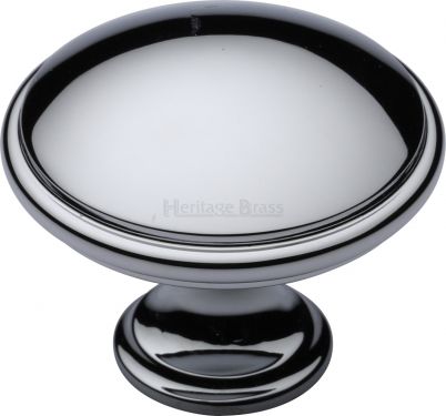 Click Here To Enlarge This Photo Of C3950 38-PC Heritage Brass Cabinet Knob Domed Design 38mm Polished Chrome Finish