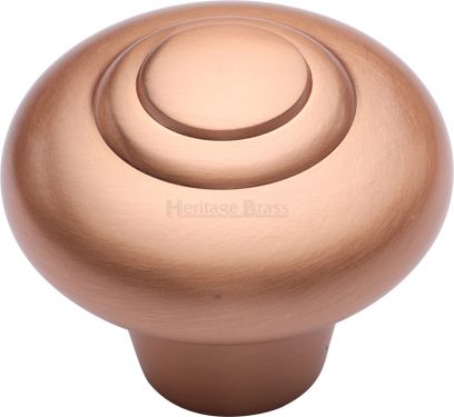 Click Here To Enlarge This Photo Of C3985 38-SRG Heritage Brass Cabinet Knob Round Bead Design 38mm Satin Rose Gold Finish