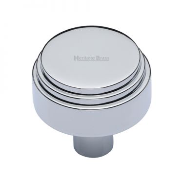 Click Here To Enlarge This Photo Of C3987 32-PC Heritage Brass Cabinet Knob Round Deco Design 32mm Polished Chrome Finish