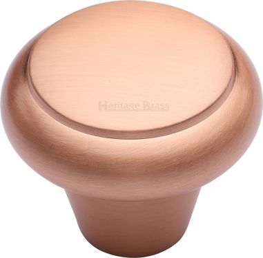 Click Here To Enlarge This Photo Of C3990 38-SRG Heritage Brass Cabinet Knob Round Edge Design 38mm Satin Rose Gold Finish