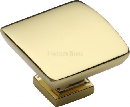 Click Here To Enlarge This Photo Of C4382 35-PB Heritage Brass Cabinet Knob Plinth Design with Base 35mm Polished Brass Finish