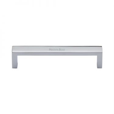 Click Here To Enlarge This Photo Of C4520 128-PC Heritage Brass Cabinet Pull Wide Metro Design 128mm ctc Polished Chrome Finish