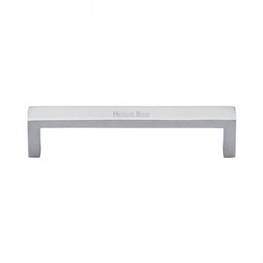 Click Here To Enlarge This Photo Of C4520 128-SC Heritage Brass Cabinet Pull Wide Metro Design 128mm ctc Satin Chrome Finish