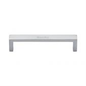 C4520 128-SC Heritage Brass Cabinet Pull Wide Metro Design 128mm ctc Satin Chrome Finish