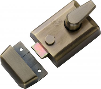 Click Here To Enlarge This Photo Of NL3060-AT M.Marcus York 60mm Std. Nightlatch Antique Brass Finish